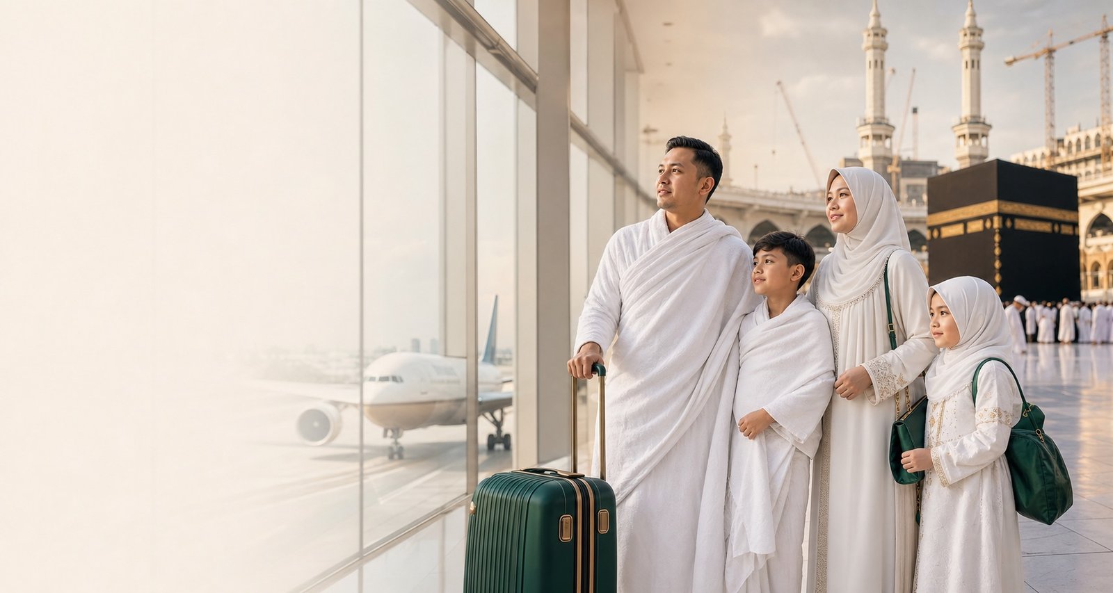 Keluarga jamaah bersiap menjalankan ibadah umroh bersama Travel MADANI